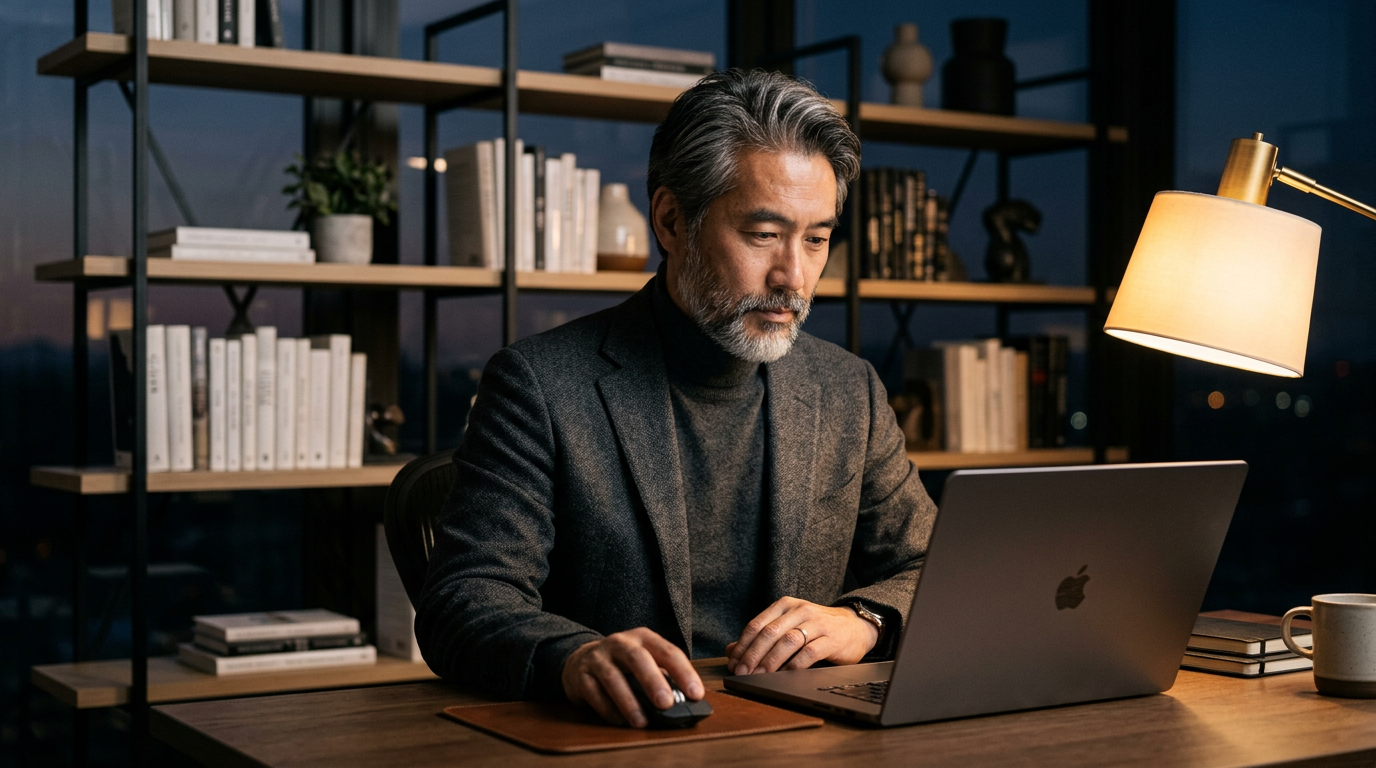 Wealth advisor reviewing private-market allocations at his desk